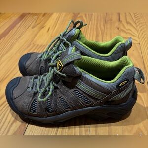 KEEN Kids Brown and Lime Sneakers